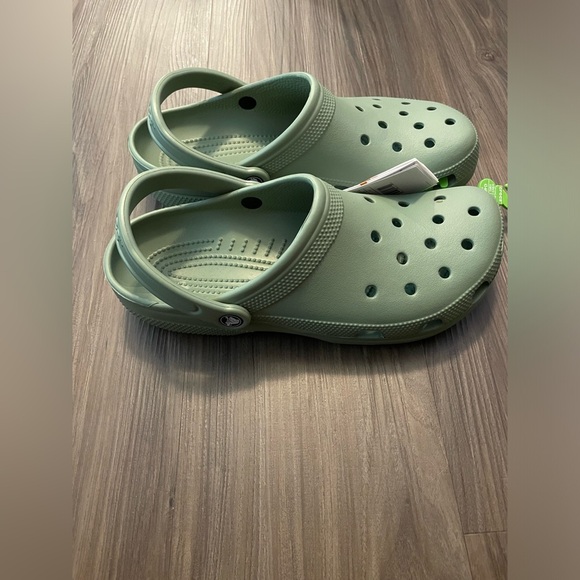 CROCS Classic Clogs Green Slippers with Ventilation Holes and Pivoting Strap -10 - Picture 6 of 8